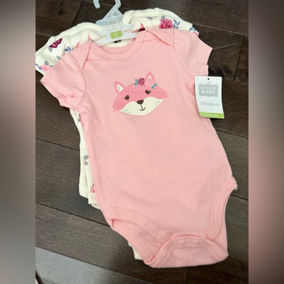 🌸 NWT Baby Girl Onesie set/ safari Dress / blue bunny Romper Lot of 3 - Picture 4 of 8